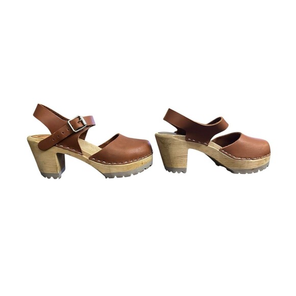 MIA Sweden Sofia Leather Mary Jane Wood Sole Clogs Womens EU 36 US 6 - Picture 4 of 14